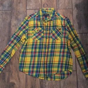Ralph Lauren flannel button down collard shirt